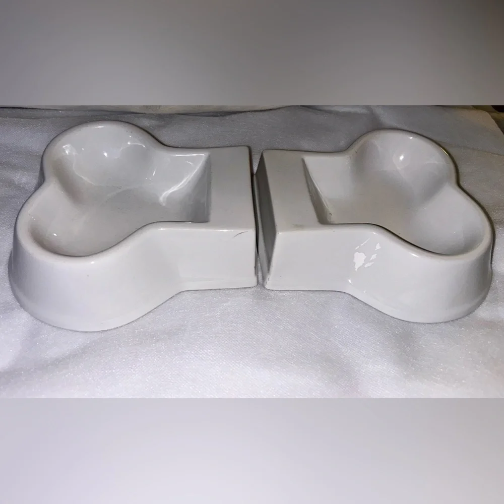 Dog bone ceramic dishes. 12” RARE